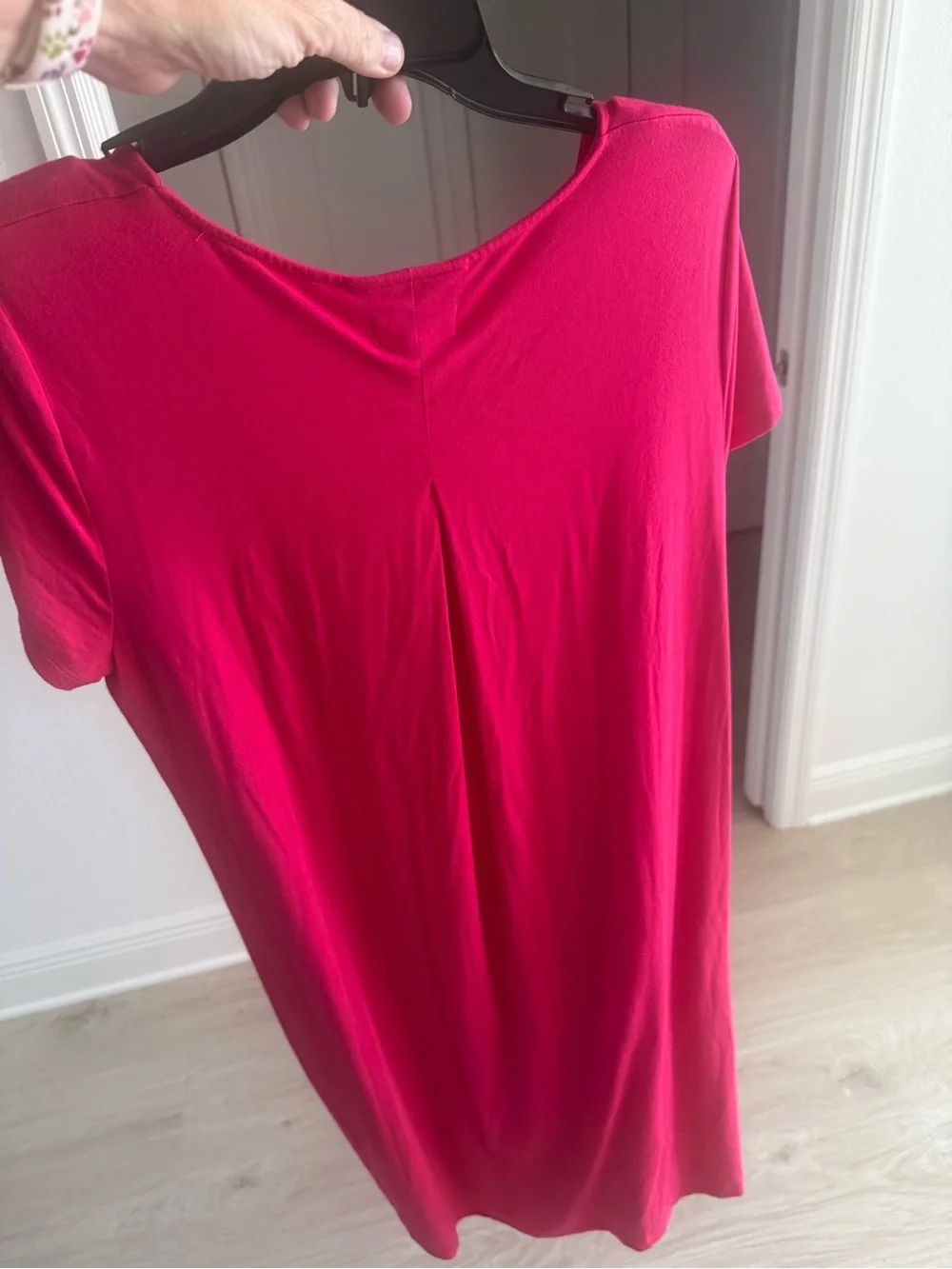 Cupio Hot Pink Scoop Neck Pocket Mini Dress